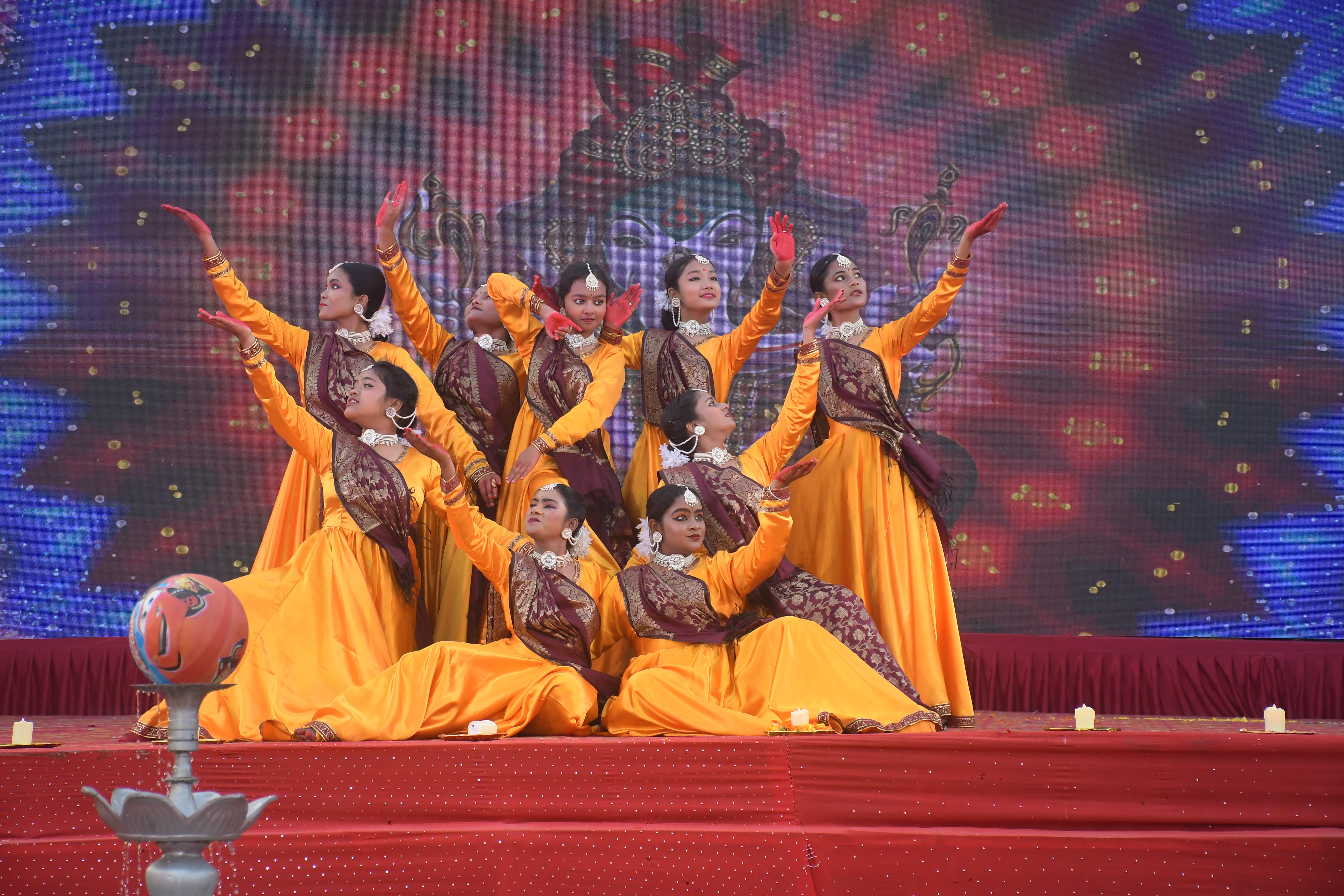Students presenting a cultural programme